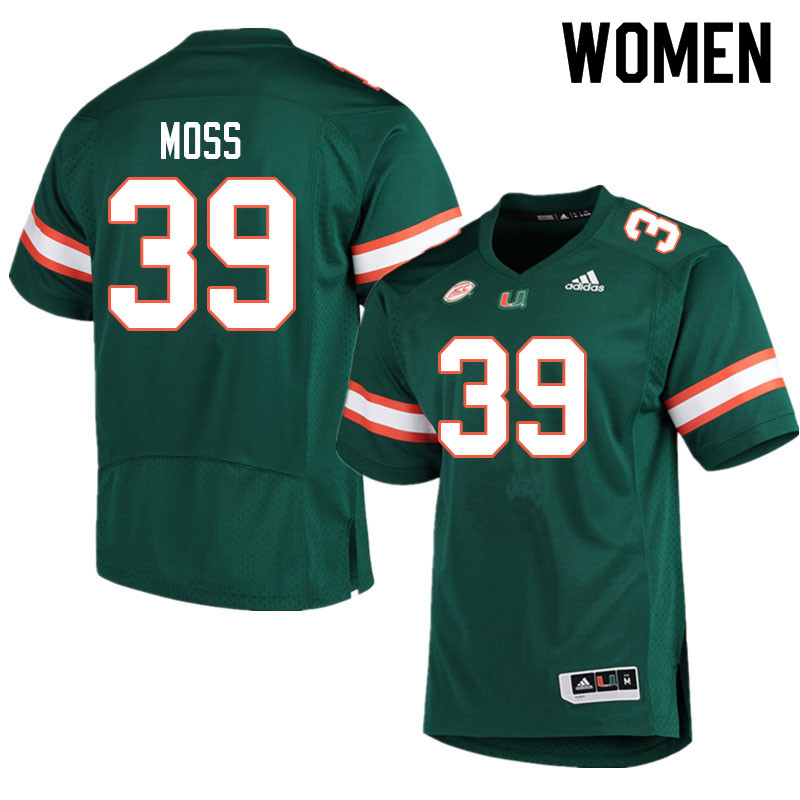 Women #39 Cyrus Moss Miami Hurricanes College Football Jerseys Sale-Green - Click Image to Close